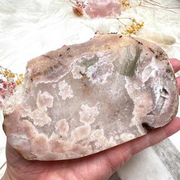 Beautiful Pink Amethyst with Flower Agate Slab - Picture 1 of 6